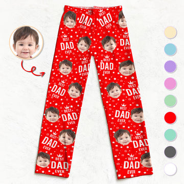 Best Dad Ever - Custom Face Pajama Pants, Gift for Dad