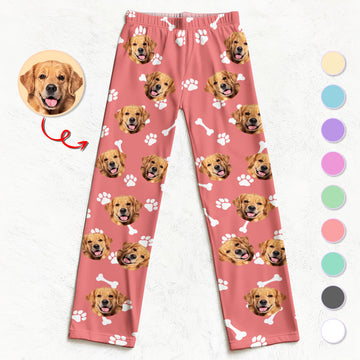 Personalized Pet Pajama Pants – Custom Dog or Cat Face Lounge Pants