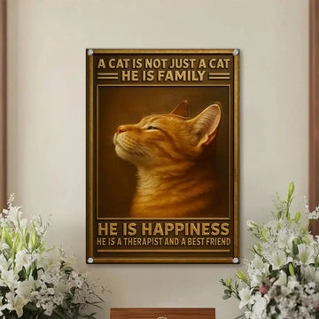 Cat Is Family Metal Sign #1 Gift for Cat Lovers Duconspace
