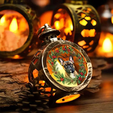 Custom Photo Festive Pup - Personalized Candlelight Lantern Ornament - Charming Christmas Gift for Pet Owners Ducon Space