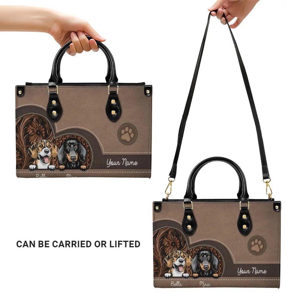 Custom Leather Handbag 'Always by Your Side' - Personalized Dog Leather Handbag - Ideal Gift for Dog Lovers
