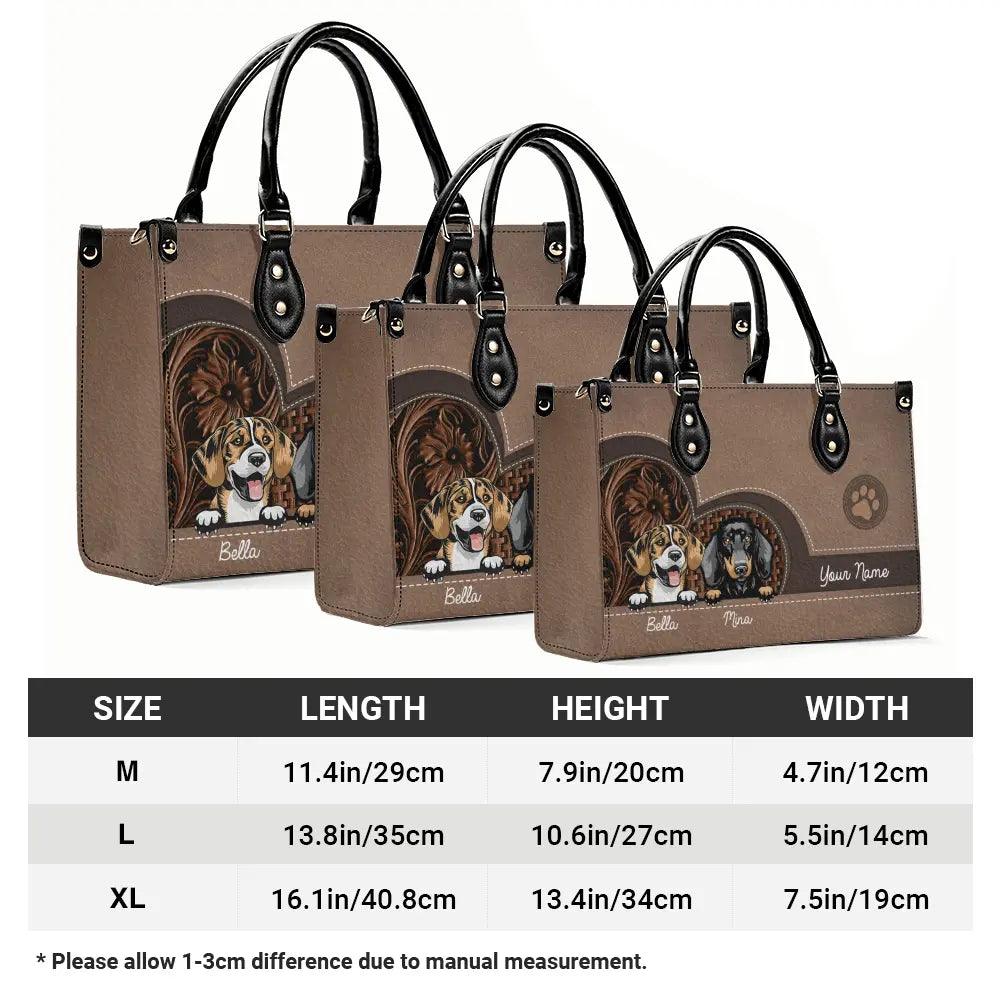Custom Leather Handbag 'Always by Your Side' - Personalized Dog Leather Handbag - Ideal Gift for Dog Lovers