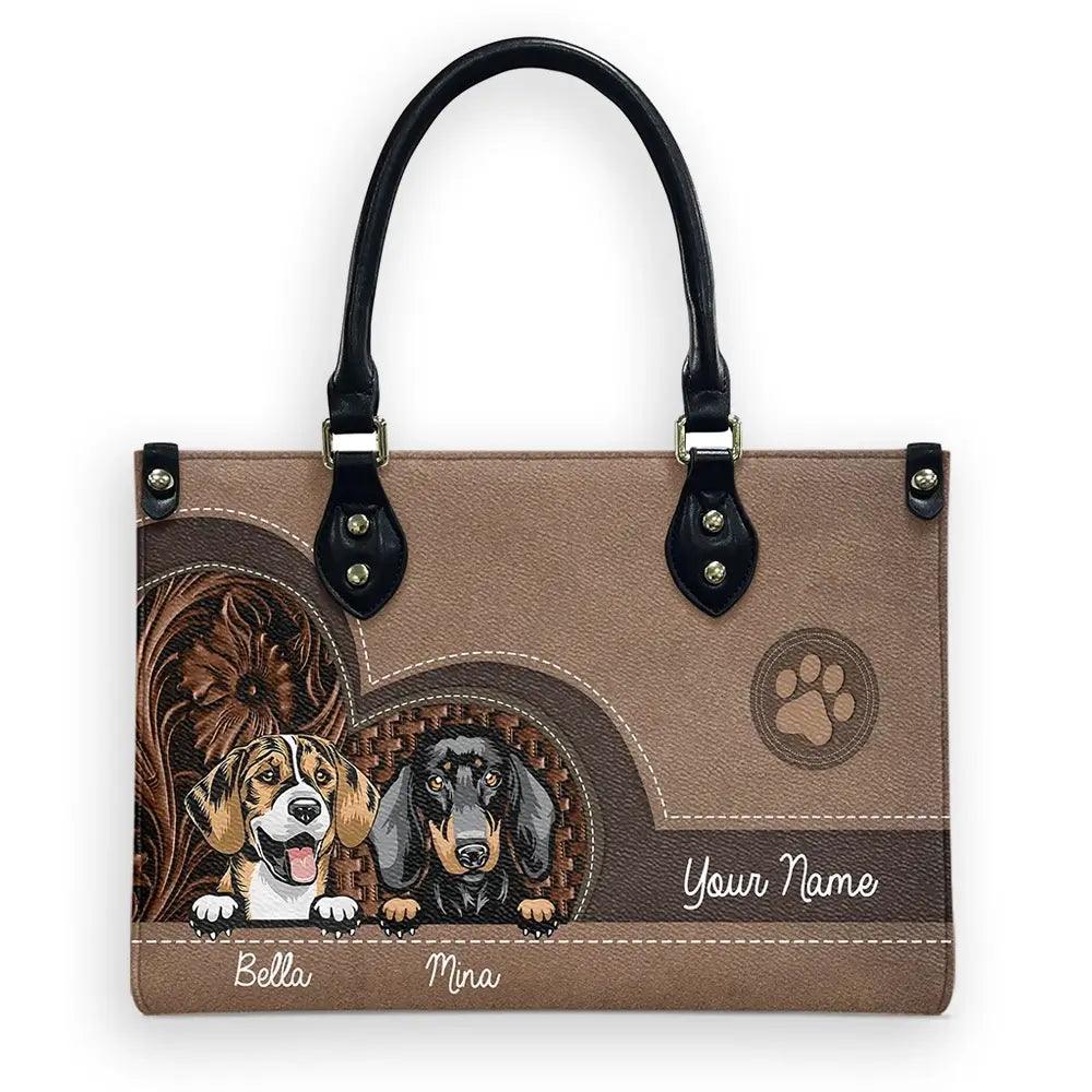 Custom Leather Handbag 'Always by Your Side' - Personalized Dog Leather Handbag - Ideal Gift for Dog Lovers