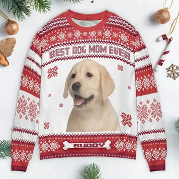 Personalized Pet Photo Sweatshirt – Custom 'You're Pawsome' Unisex Wool Jumper – Perfect Christmas Gift for Dog & Cat Lovers Ducon Space