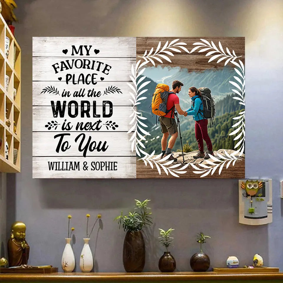 My Favorite Love Story Is Ours - Custom Photo Horizontal Poster, Personalized Anniversary Gift for Husband and Wife