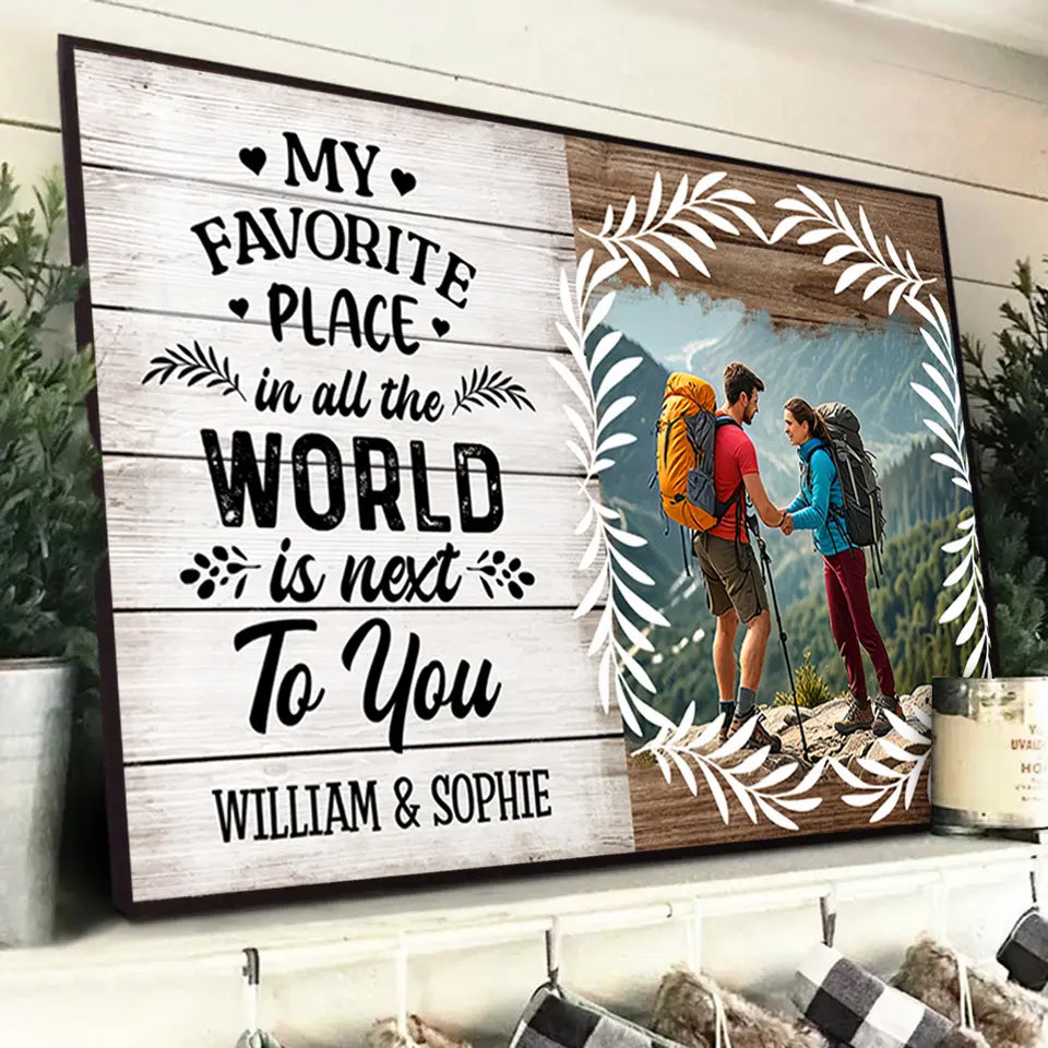 My Favorite Love Story Is Ours - Custom Photo Horizontal Poster, Personalized Anniversary Gift for Husband and Wife