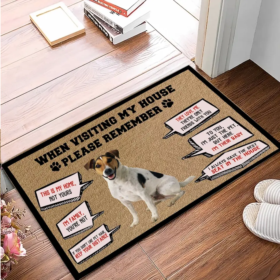 Welcome Home with Love: Personalized 'Remember When Visiting Our House' Decorative Doormat - Gift for Dog Lovers, Gift for Pet Lovers