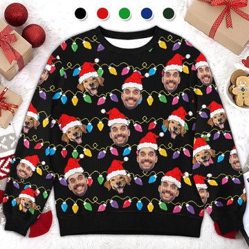 Custom Face Christmas Ugly Sweater - Personalize Funny Sweatshirt for Family/friends Gifts
