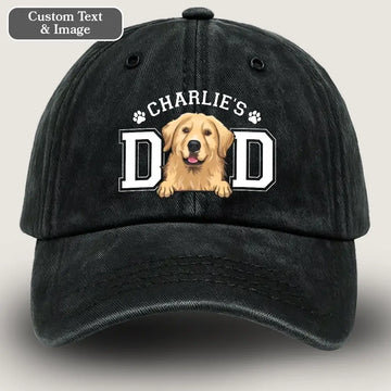 Custom Dog Dad Hat – Personalized Dog Mom Hat Vintage Washed Denim Cap