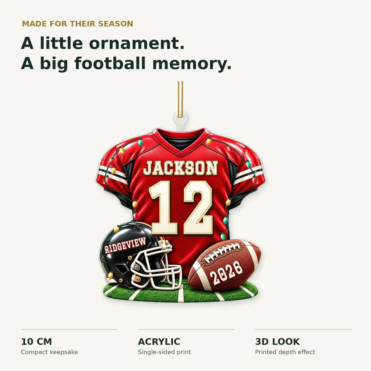 Football acrylic ornament 10 cm product details