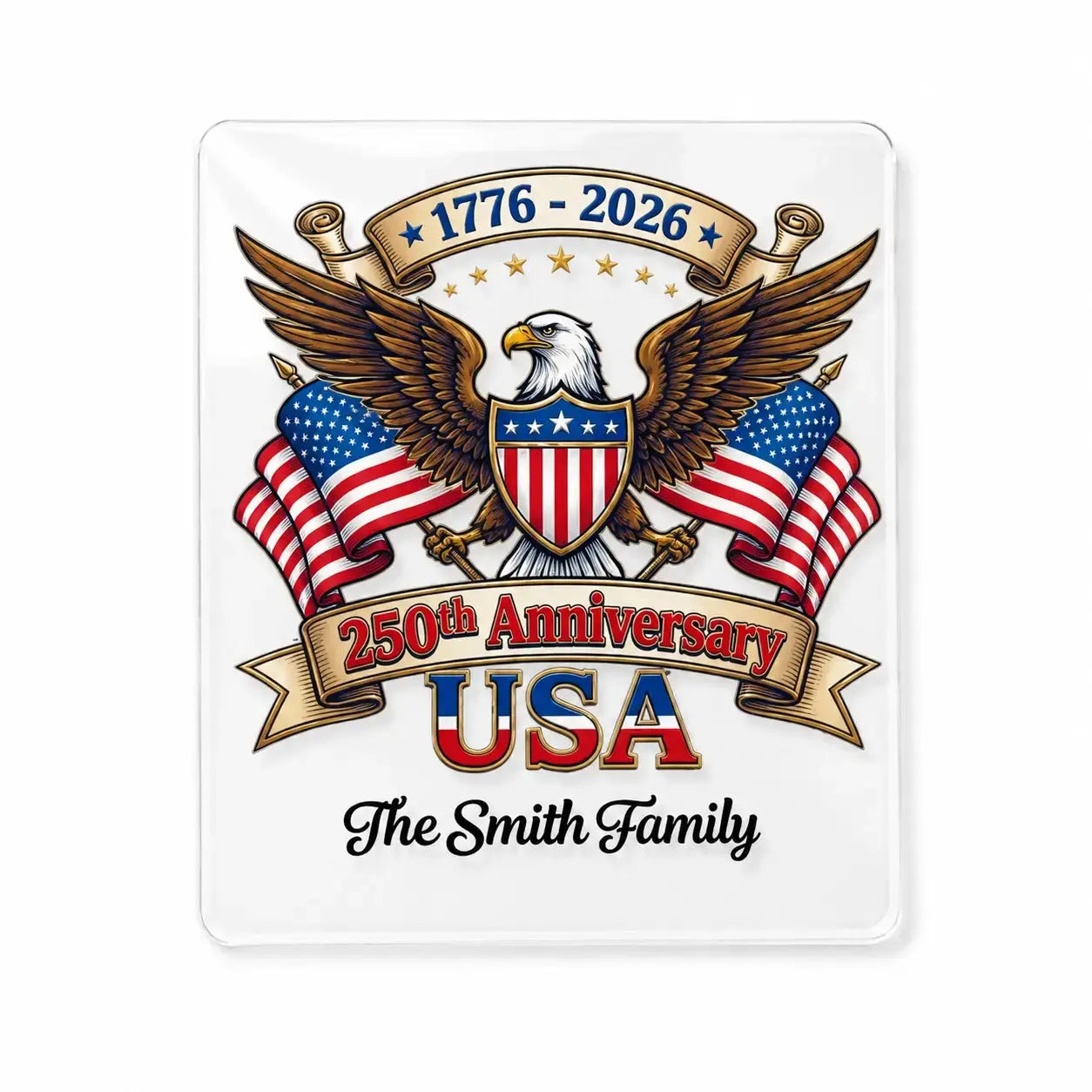 1776–2026 USA 250th Anniversary Personalized Car Decal Duconspace