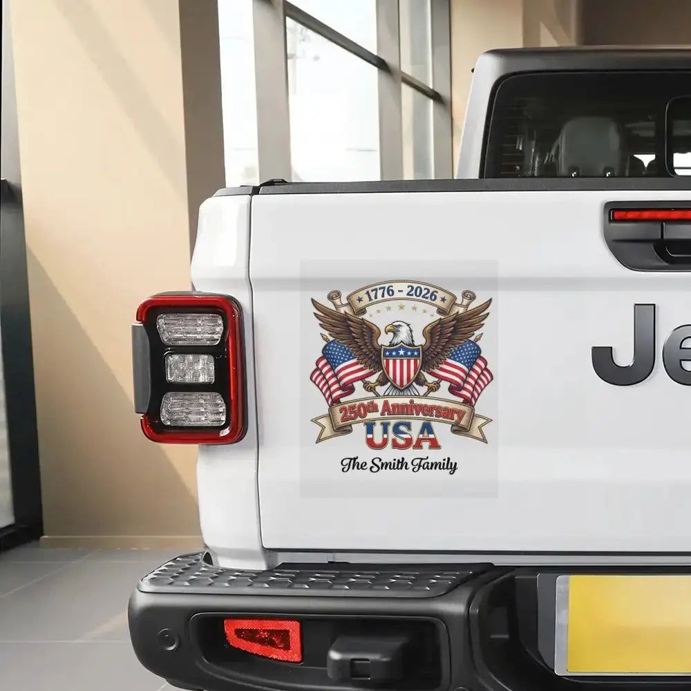 1776–2026 USA 250th Anniversary Personalized Car Decal Duconspace