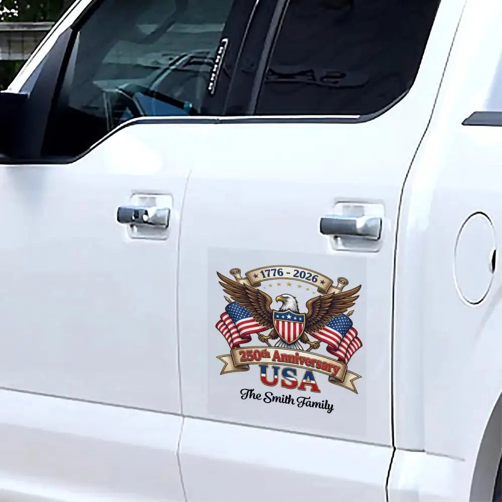 1776–2026 USA 250th Anniversary Personalized Car Decal Duconspace