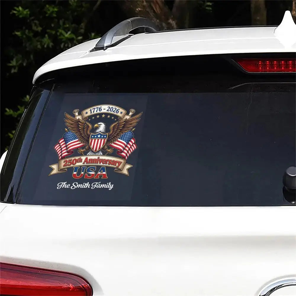 1776–2026 USA 250th Anniversary Personalized Car Decal Duconspace
