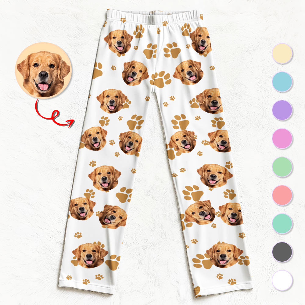 Personalized Pet Pajama Pants – Custom Dog or Cat Face Lounge Pants - Gift for Pet Lovers