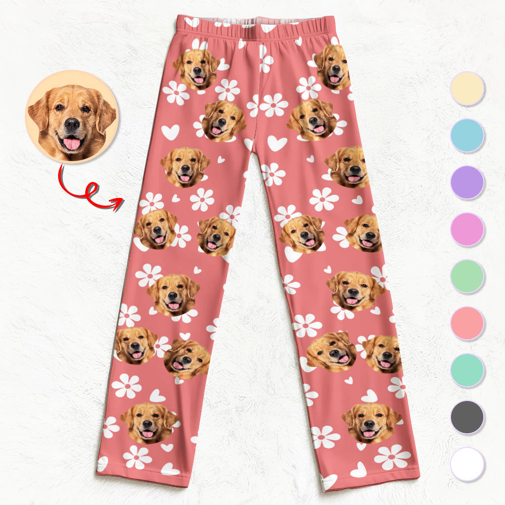 Personalized Pet Pajama Pants – Custom Dog or Cat Face Lounge Pants - Style 5