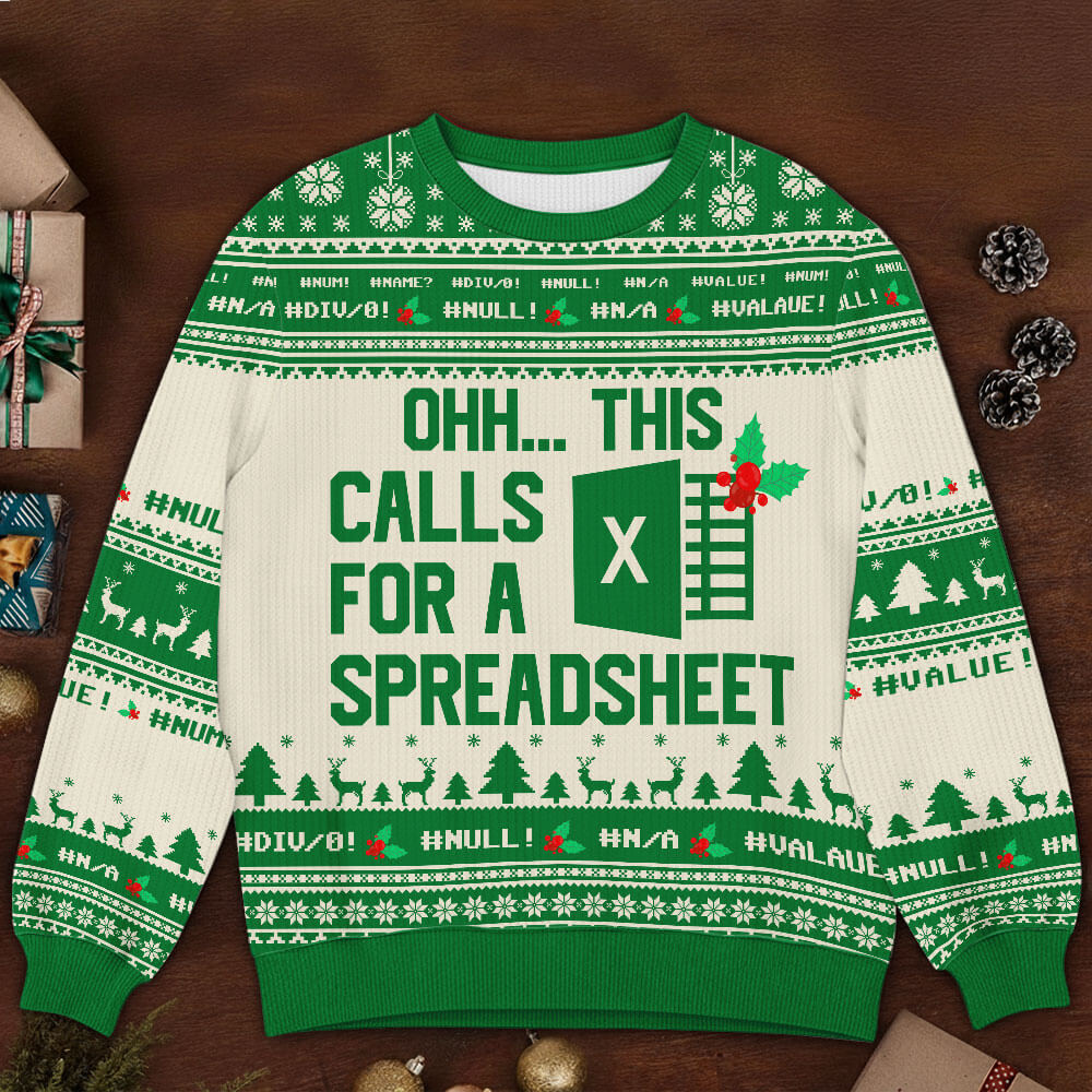 Funny Microsoft Word Ugly Christmas Sweater – “Ohh This Calls for a Document” Office Gift