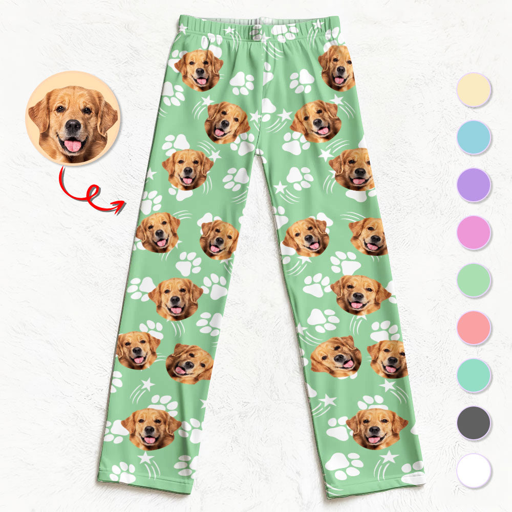 Personalized Pet Pajama Pants – Custom Dog or Cat Face Lounge Pants - Style 3