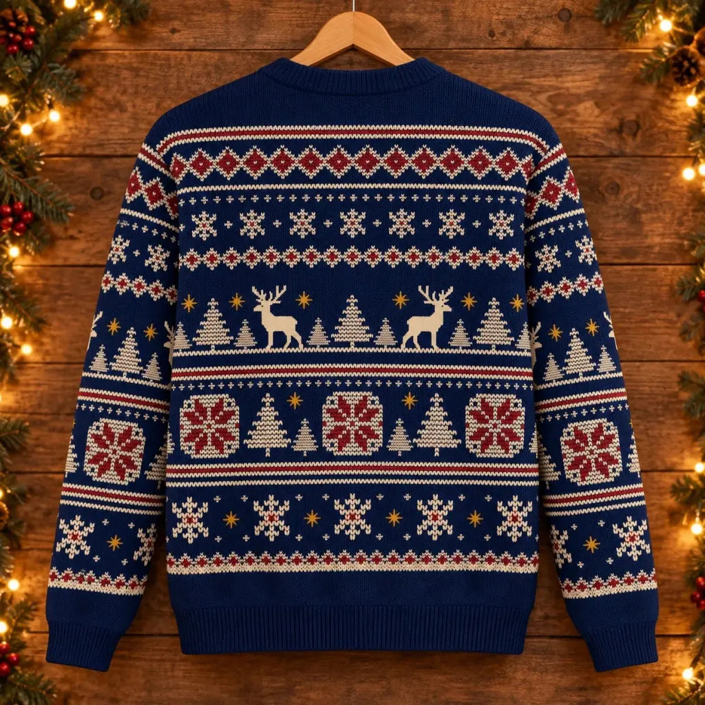 Back of the reindeer family ugly sweater
