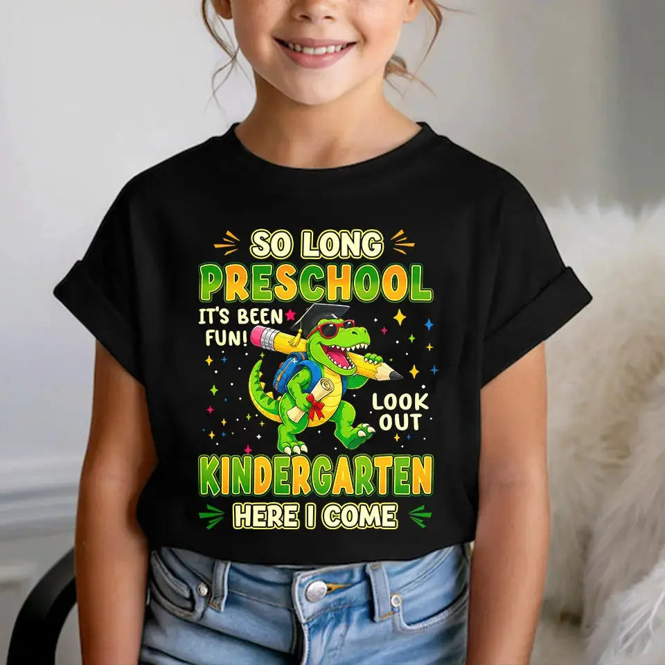 Dino Back To School, Personalized T-Shirt For Kids
