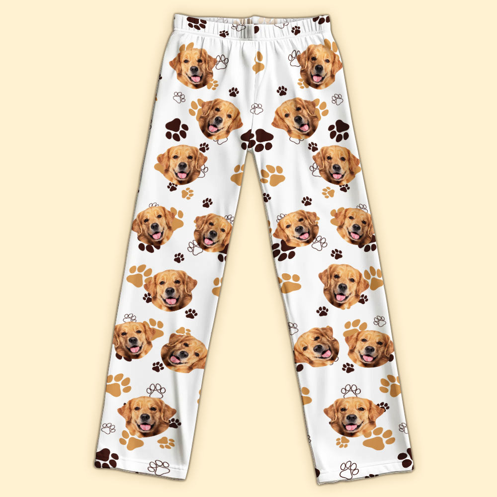 Personalized Pet Pajama Pants – Custom Dog or Cat Face Lounge Pants - Style 4