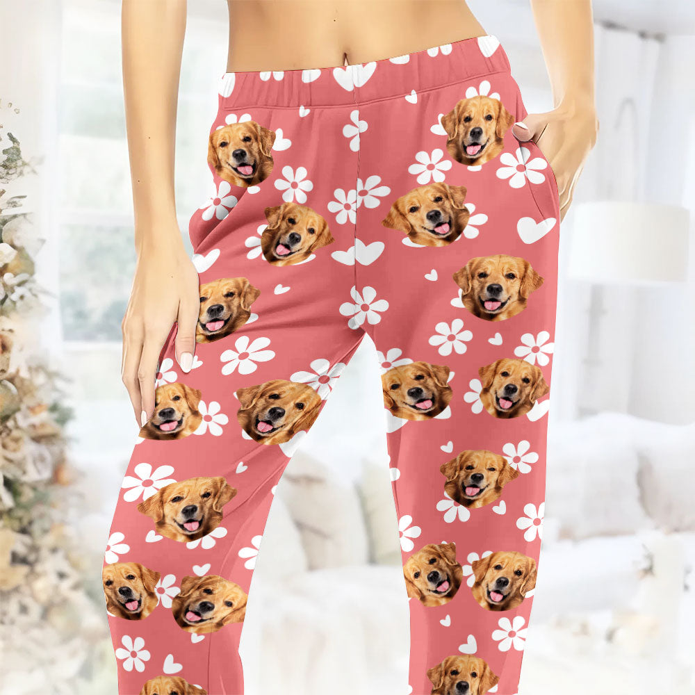 Personalized Pet Pajama Pants – Custom Dog or Cat Face Lounge Pants - Style 5