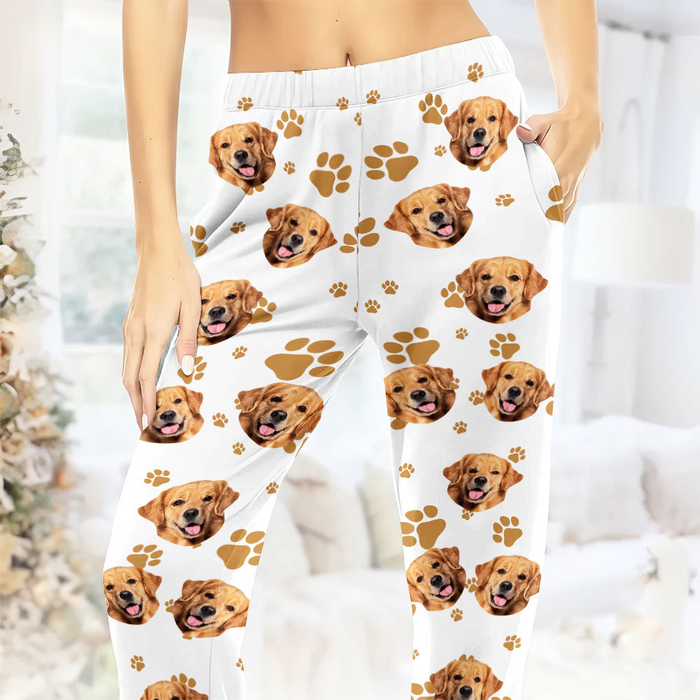 Personalized Pet Pajama Pants – Custom Dog or Cat Face Lounge Pants - Gift for Pet Lovers