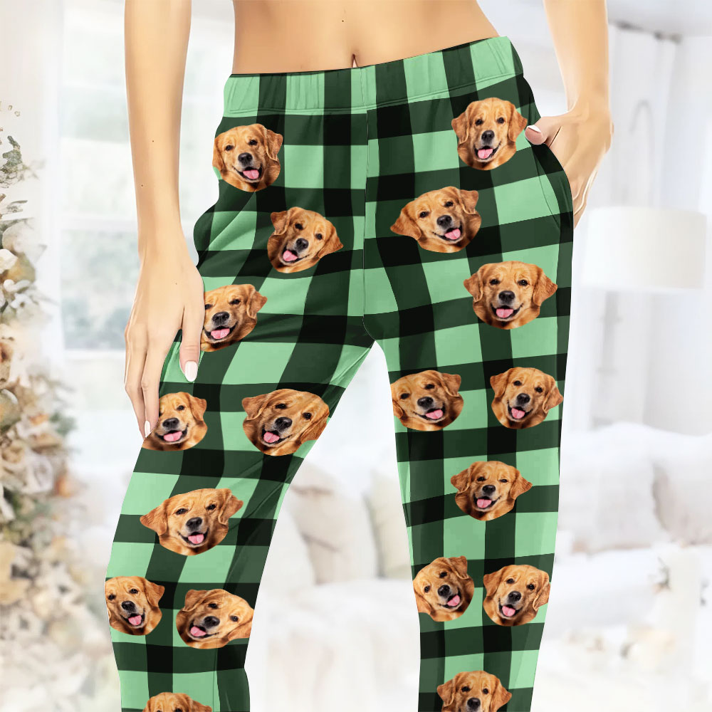 Personalized Pet Pajama Pants – Custom Dog or Cat Face Lounge Pants - Style 6