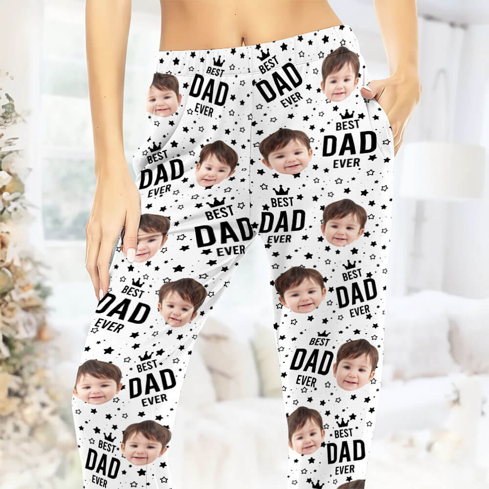 Best Dad Ever - Custom Face Pajama Pants, Gift for Dad