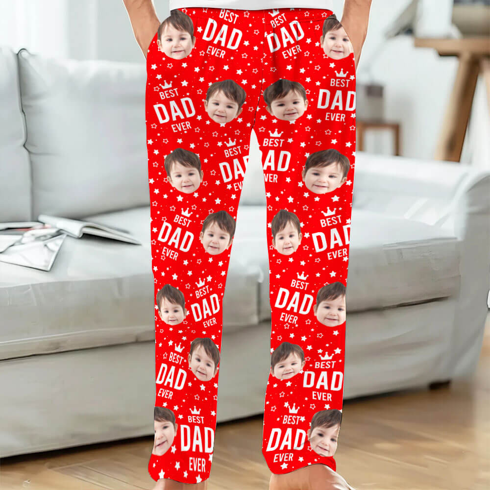 Best Dad Ever - Custom Face Pajama Pants, Gift for Dad
