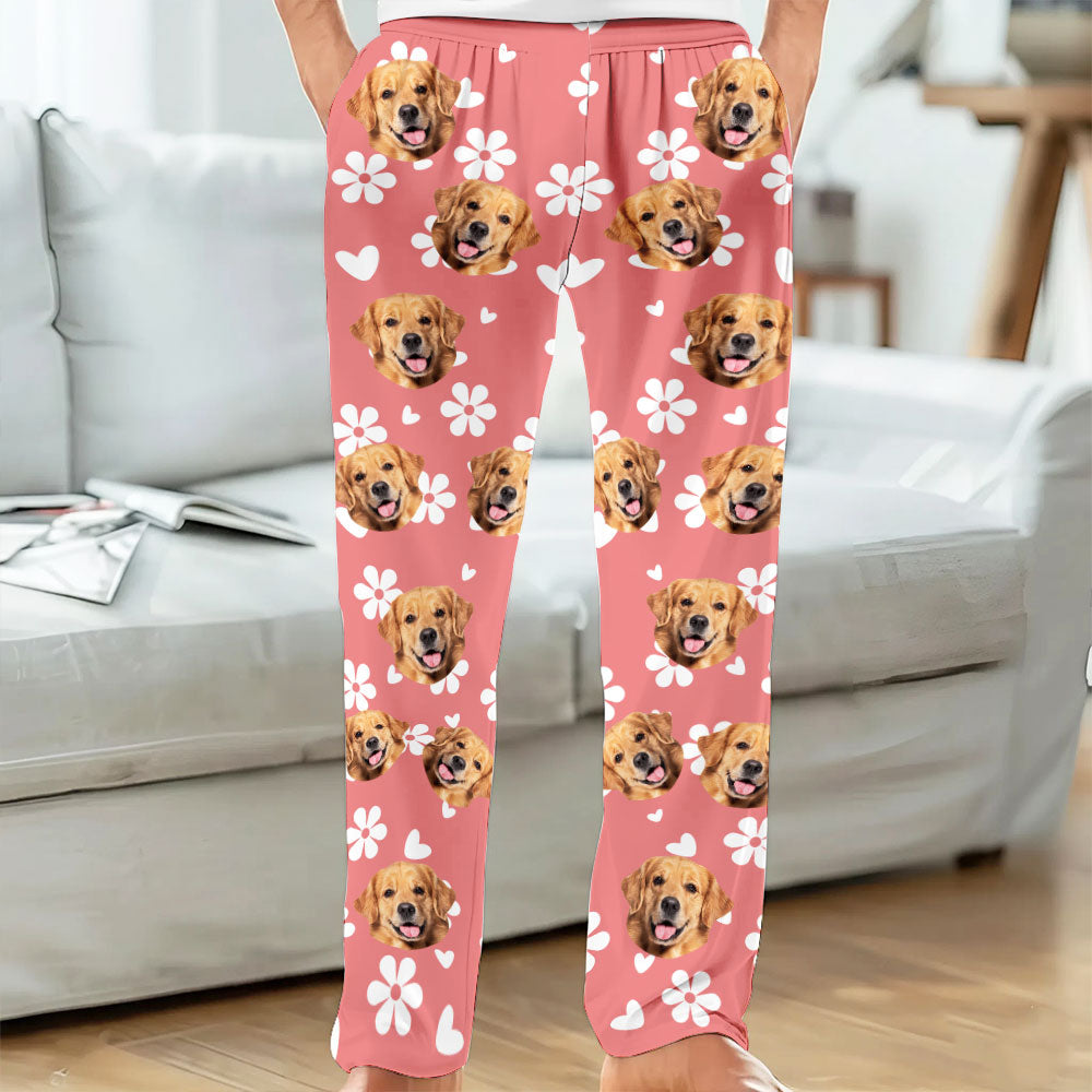 Personalized Pet Pajama Pants – Custom Dog or Cat Face Lounge Pants - Style 5