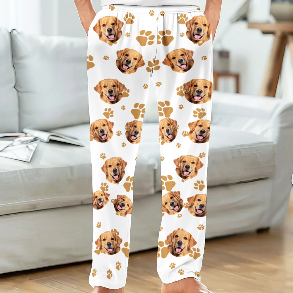 Personalized Pet Pajama Pants – Custom Dog or Cat Face Lounge Pants - Gift for Pet Lovers