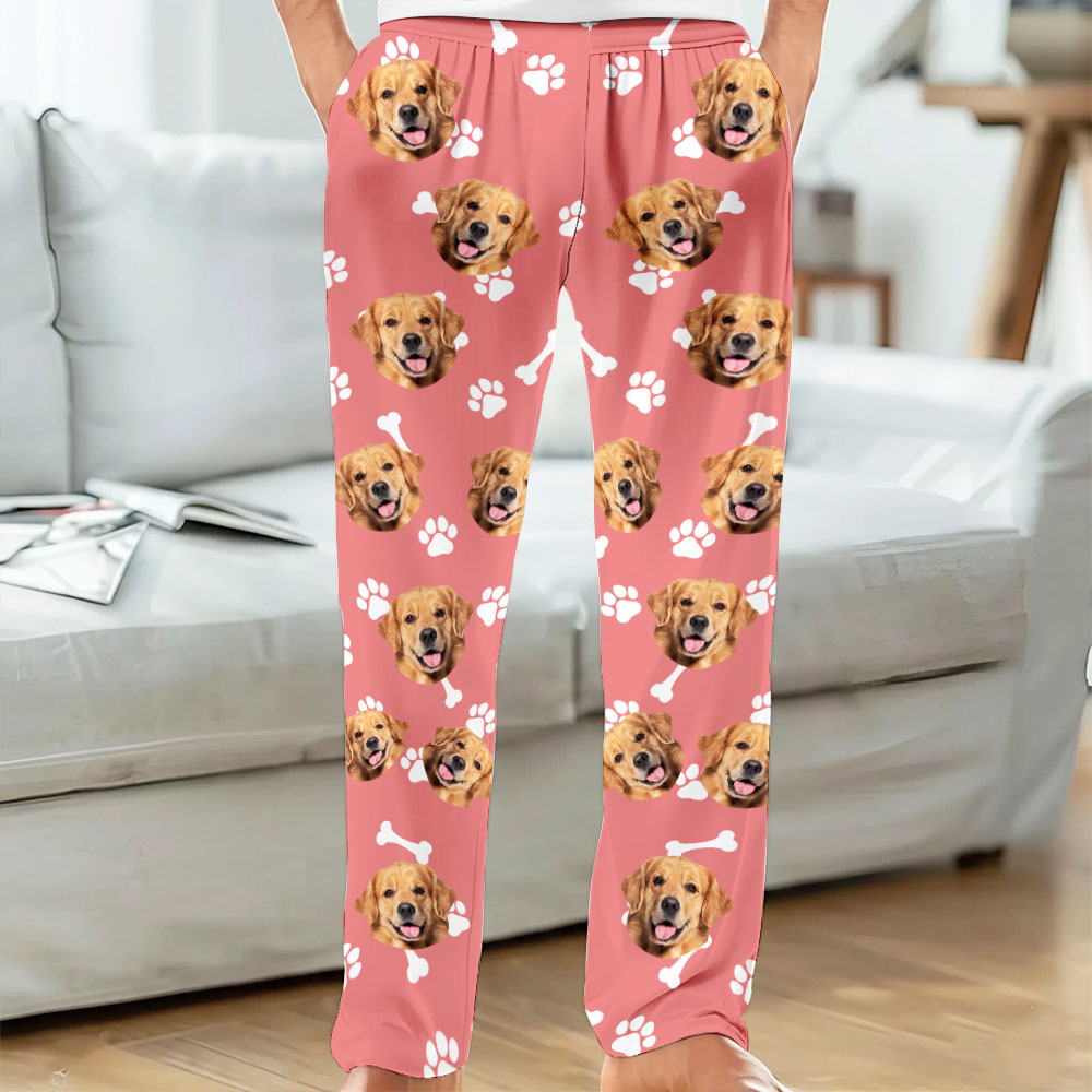 Personalized Pet Pajama Pants – Custom Dog or Cat Face Lounge Pants