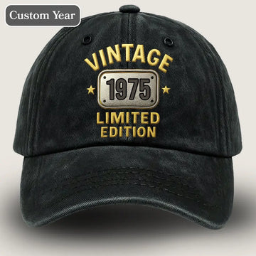 50th Birthday Gift - Washed Denim Cap – Limited Edition Husband Duconspace