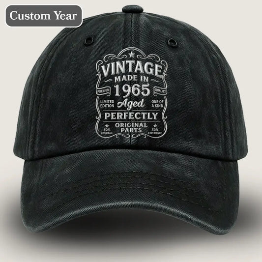 60th Birthday Gift Husband – Made in 1965 Washed Denim Cap