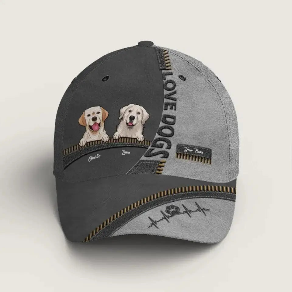 I Love Dogs More Than Humans - Dog & Cat Personalized Custom Hat TeeInBlue