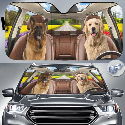 Custom Photo Have Fun Together - Dog & Cat Personalized Custom Auto Sunshade