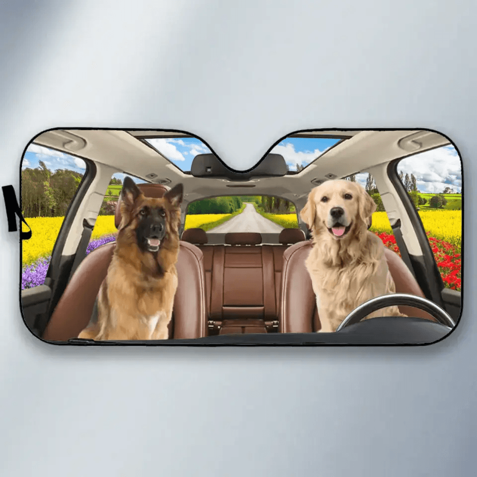 Custom Photo Have Fun Together - Dog & Cat Personalized Custom Auto Sunshade