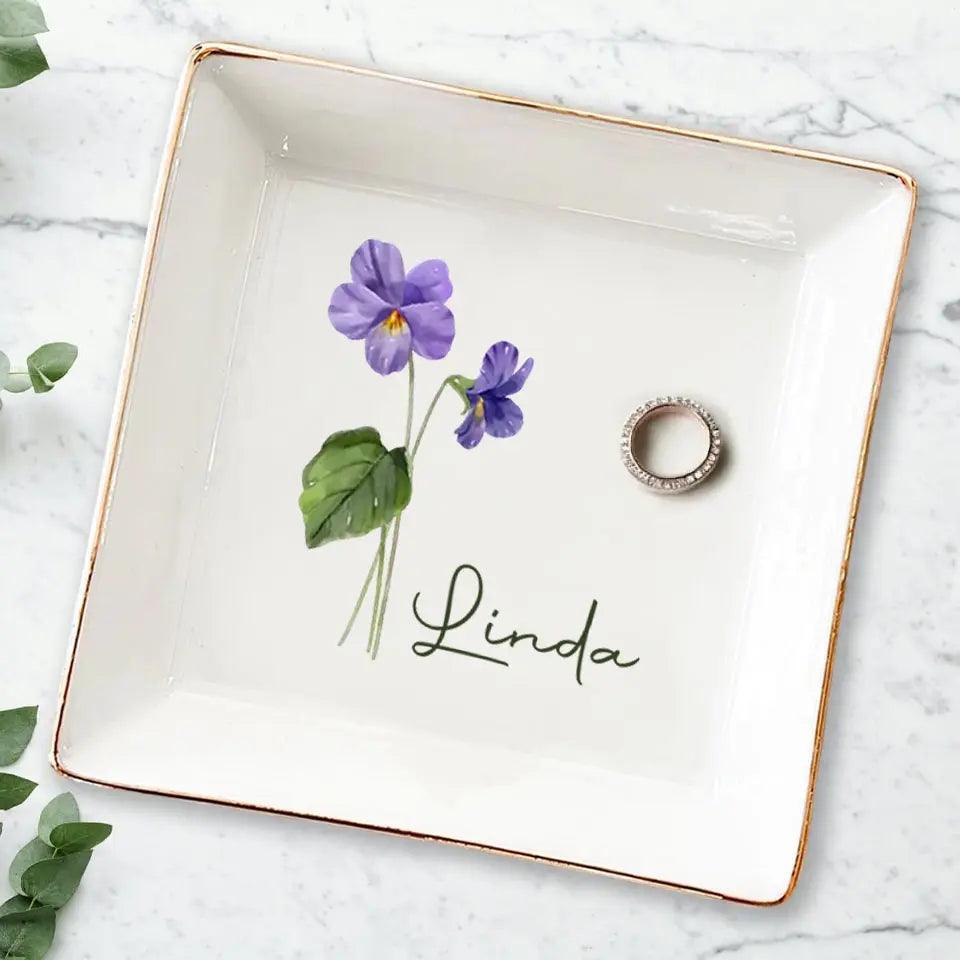 Friends Are Flowers That Never Fade - Bestie Personalized Custom Jewelry Dish