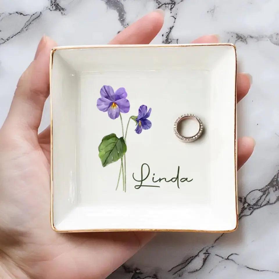 Friends Are Flowers That Never Fade - Bestie Personalized Custom Jewelry Dish