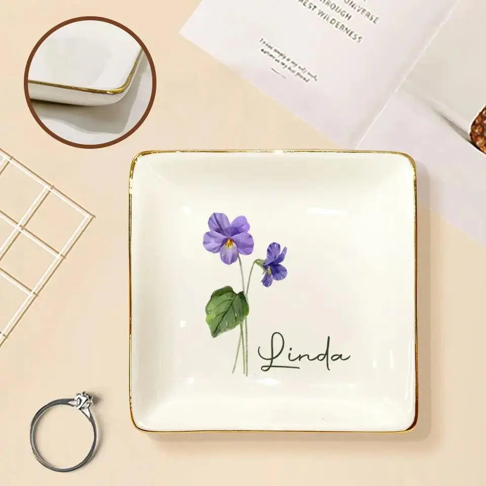 Friends Are Flowers That Never Fade - Bestie Personalized Custom Jewelry Dish TeeInBlue