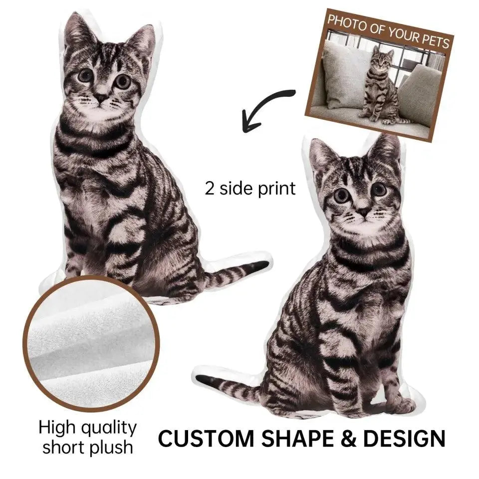 Custom Photo My Beloved Fur Baby - Dog & Cat Personalized Custom Shaped Pillow TeeInBlue