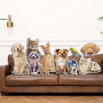 Custom Photo My Beloved Fur Baby - Dog & Cat Personalized Custom Shaped Pillow TeeInBlue