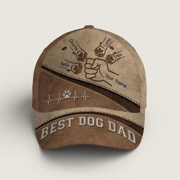 Dogs Leave Paw Prints On Our Hearts - Dog Personalized Custom Hat TeeInBlue