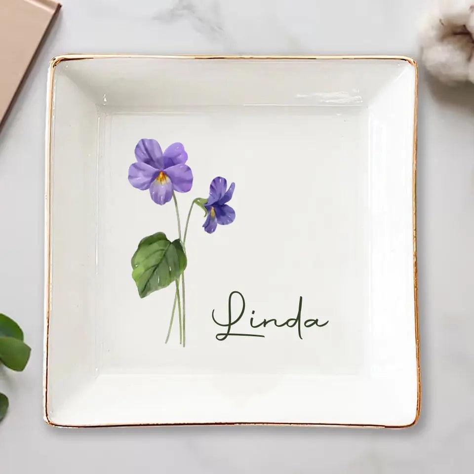 Friends Are Flowers That Never Fade - Bestie Personalized Custom Jewelry Dish