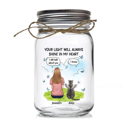 Your Light Will Always Shine In My Heart - Personalized Mason Jar Light