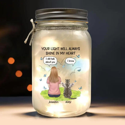 Your Light Will Always Shine In My Heart - Personalized Mason Jar Light