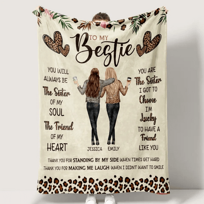 Sister Of Soul Friend Of Heart - Bestie Custom Blanket