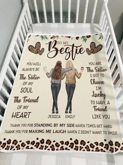 Sister Of Soul Friend Of Heart - Bestie Custom Blanket