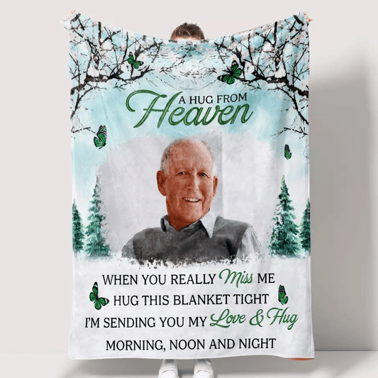 Custom Photo Greatly Loved Deeply Missed - Memorial Custom Blanket